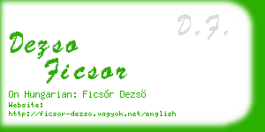 dezso ficsor business card