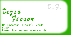 dezso ficsor business card